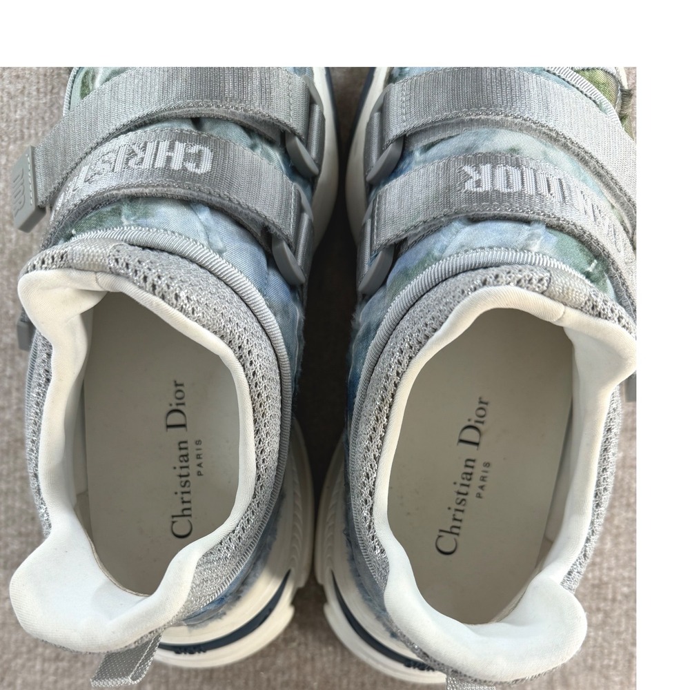 Christian Dior D-Connect Tie Dye Quilted Sneakers Grey Blue Women 11/Mens 8.5 - Picture 5 of 11